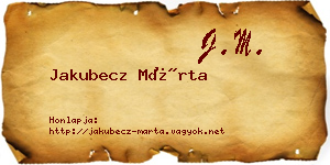 Jakubecz Márta névjegykártya