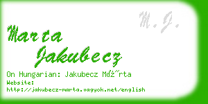 marta jakubecz business card